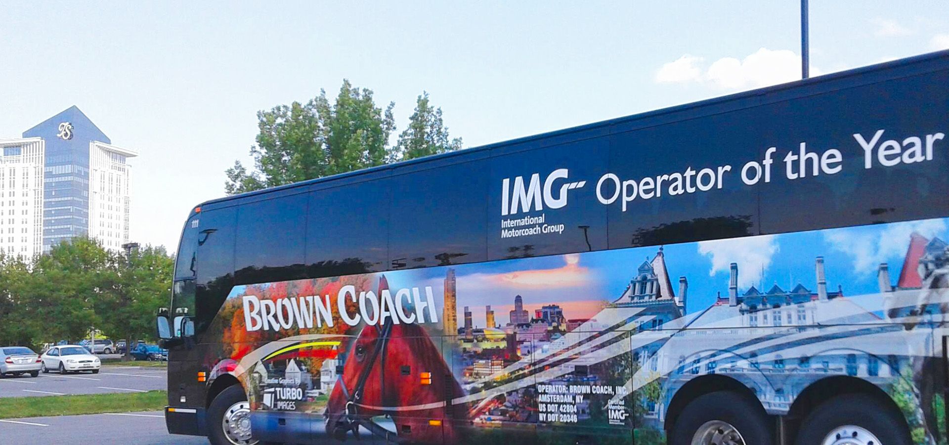 Brown Coach bus